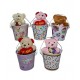 BALDE METAL DECORADO 7X7 CON PELUCHE TE AMO
