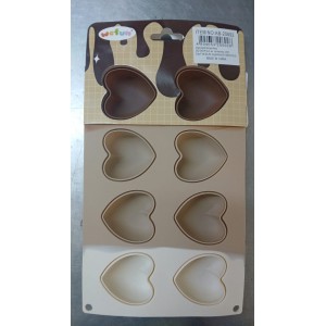 MOLDE SILICON ACUP CAKES CORAZON X8