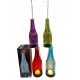 CANDELABRO BOTELLA 22 CM VIDRIO  COLOR C/CADENA