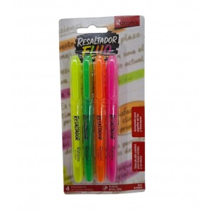 RESALTADOR FLUO X 4 EN BLISTER