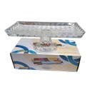 BANDEJA EXHIBIDORA VIDRIO RECTANG. CON PIE27X14