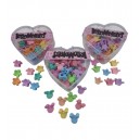 CORAZON ACRILICO CON 30 MINI BROCHES PELO