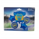 SET X 5 GLOBOS METALIZADOS BOCA