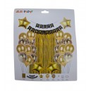 SET DECORATIVO PARA CUMPLE DORADO 29PZAS