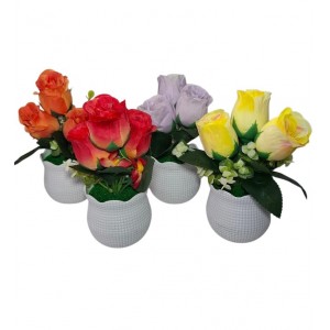 RAMO DE FLORES EN MACETA 20CM