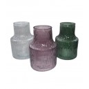  FLORERO DE VIDRIO LABRADO COLOR 20 CM