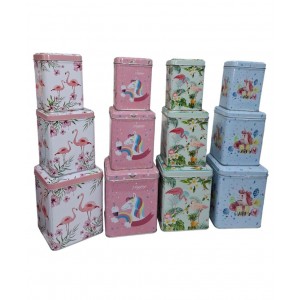 CAJA METAL X 3U DECORADA UNICORNIO