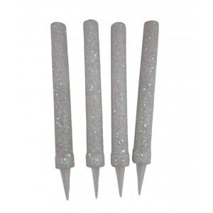 VELA BENGALA X 4 BLANCAS GIBREADAS