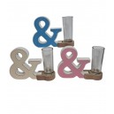 ADORNO MDF "&" + FLORERITO VIDRIO