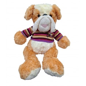 PERRO PELUCHE 40 CM CON REMERA RAYADA