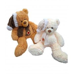OSO PELUCHE 40 CM CON GORRO Y BUFANDA