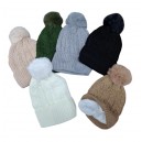 GORRO TEJIDO CON POM POM INTERIOR PELUCHE