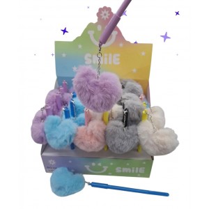 LAPICERA CON COLGANTE CORAZON PELUCHE