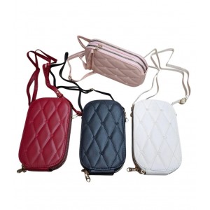 BANDOLERA DOBLE CIERRE SIMIL CUERO CON TIRA