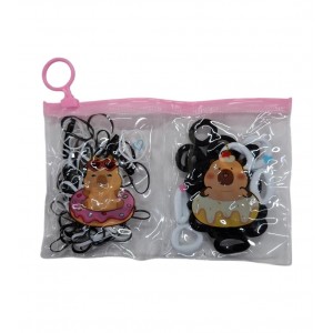 COLITAS MINI &acute;TERM. DE TRENZAS BCAS Y NEGRAS