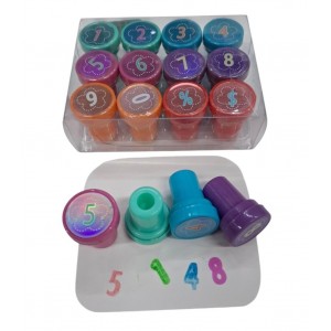 SELLITOS NUMEROS X 12 EN CAJA PVC 