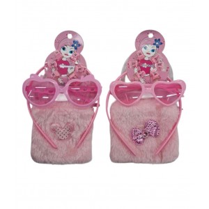 VINCHA + CARTERITA PELUCHE + LENTES + COLITAS