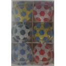 CENICERO VIDRIO GRUESO X 6U COLORES FUTBOL