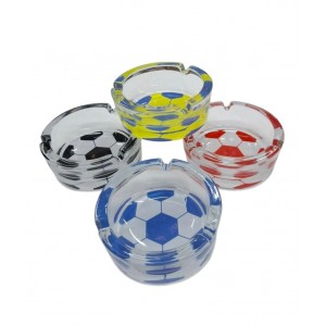 CENICERO VIDRIO GRUESO  COLORES FUTBOL