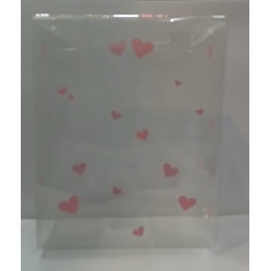 CAJA PVC TRANSP. 6X10,5X8 CM CON CORAZONES