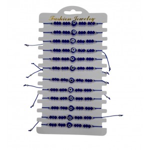 PULSERAS X 12 HILO Y CANUTILLOS OJO DE LA SUERTE