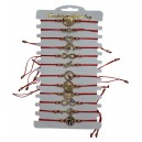  PULSERAS X 12 HILO ROJO CON DIGE METAL