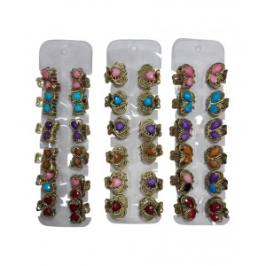 BROCHE METAL X 12U CON APLIQUE GEMA 2,5CM 