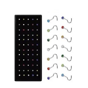 AROS PIERCING PARA NARIZ COLOR STRASS X 40