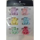 BROCHES X 6 CON LUNARES 3 DIENTES