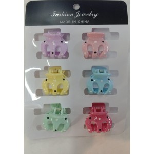 BROCHES X 6 CON LUNARES 3 DIENTES