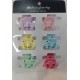  BROCHES X 6 CON LUNARES 3 DIENTES