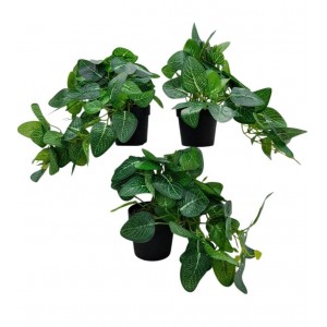 MACETA 8 CM CON PLANTA VERDE ARTIFICIAL 