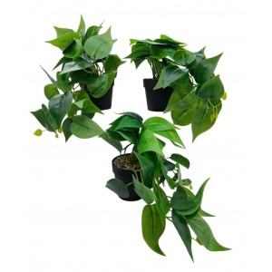 MACETA 8 CM CON PLANTA ARTIFICAL VERDE
