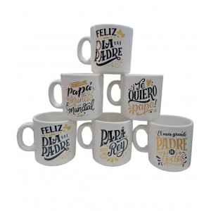TAZA MUG CERAMICA DIA DEL PADRE FRASES DORADAS