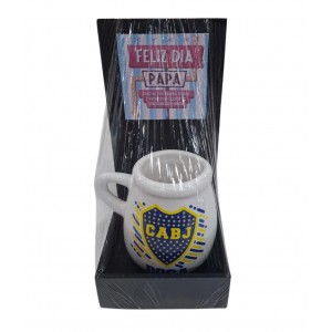 MATE CERAMICA BOCA EN EXHIBIDOR MADERA 