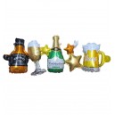 GLOBO GUIRNALDA METALIZADA CERVECERO 75X25