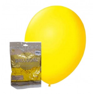 GLOBOS 12" X 50U AMARILLOS  BIODEGRADABLE