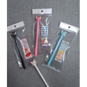 LAPICERA APLIQUE GATITO + TARJETITA AMISTAD+ BOLSA