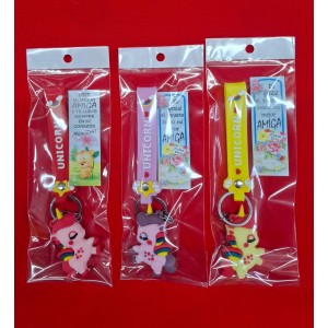 LLAVERO GOMA CON TIRA UNICORNIO AMISTAD