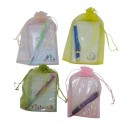 ANOTADOR + LAPICERA EN BOLSA ORGANZA
