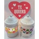 PORTAVELA METAL 10 CM CON APLIQUE GEMAS 