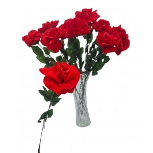 ROSA ABIERTA ATERCIOPELADO 60 CM