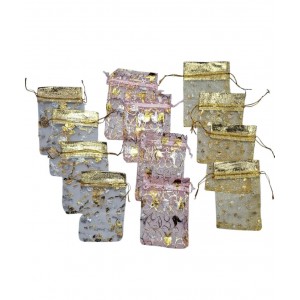 BOLSA ORGANZA  7X11 CON STAMPING DORADO