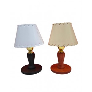 VELADOR MADERA TORNEADO 30 CM CON TULIPA