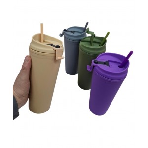 VASO DOIBLE PARED CON TAPA Y SORBETE 700CC