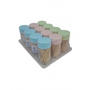 ESCARBADIENTES EN ESTUCHE ACRILICO X12 TUBOS