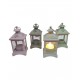  FAROL PORTA VELA METAL Y VIDRIO 11 CM